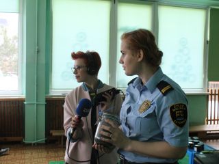 Straż miejska i Radio Katowice z wizytą u przedszkolaków