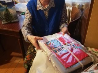 Pani Leokadia - podopieczna Straży Miejskiej w Katowicach w czasie akcji 