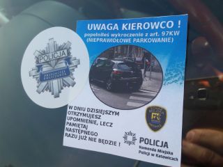 Upomnienie informujące kierowcę o nieprawidłowym parkowaniu