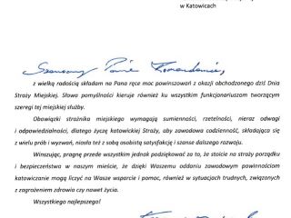 Życzenia dla Straży Miejskiej
