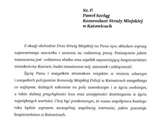 Życzenia dla Straży Miejskiej